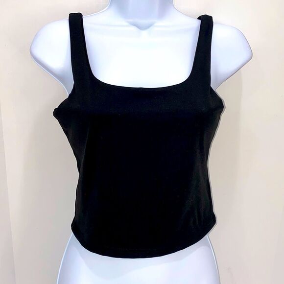 Lizette Collection Women's Black Square Neck Tank Top Size Large New With Tags - Picture 1 of 8
